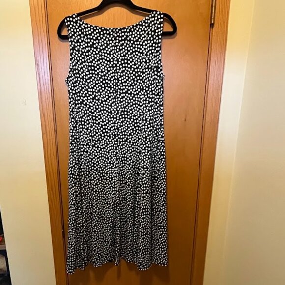Jessica Howard Sleeveless Polka Dot Midi Dress Womens Size 14 Petite - Picture 2 of 4